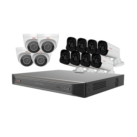 Revo America Ultra HD Audio Capable 16 Channel Surveillance System with 12 4 Megapixel Cameras RU162BNDL-4